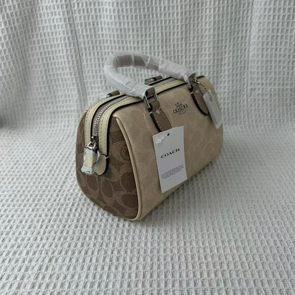 NEW Coach Mini Rowan Crossbody Bag In Blocked Signature Canvas - Picture 5 of 13
